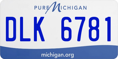 MI license plate DLK6781