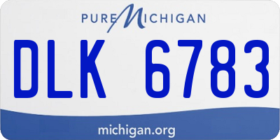 MI license plate DLK6783