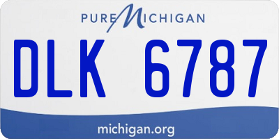 MI license plate DLK6787