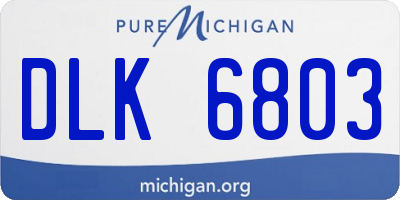 MI license plate DLK6803