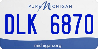 MI license plate DLK6870