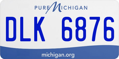 MI license plate DLK6876
