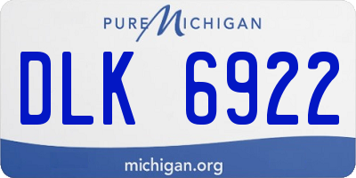 MI license plate DLK6922