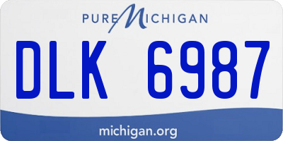 MI license plate DLK6987