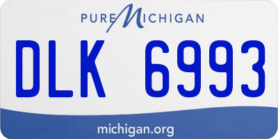 MI license plate DLK6993