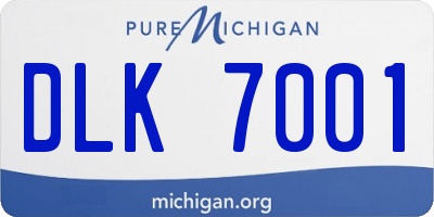 MI license plate DLK7001