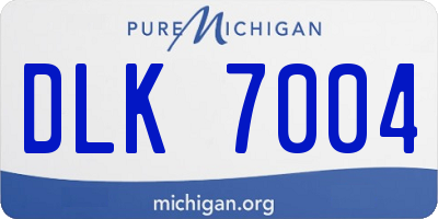 MI license plate DLK7004