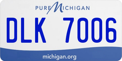 MI license plate DLK7006