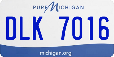 MI license plate DLK7016