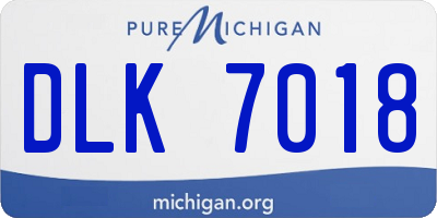 MI license plate DLK7018