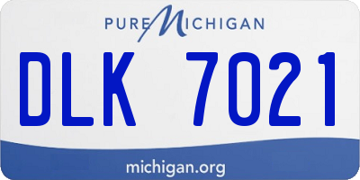 MI license plate DLK7021