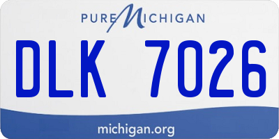 MI license plate DLK7026