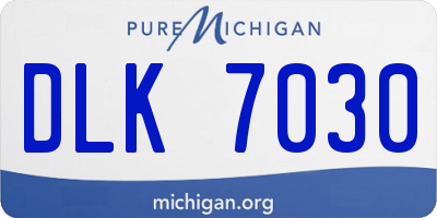 MI license plate DLK7030