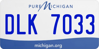 MI license plate DLK7033