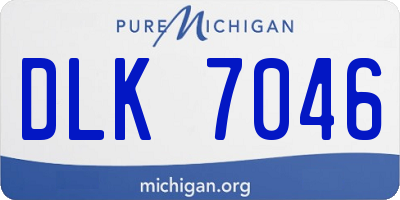 MI license plate DLK7046
