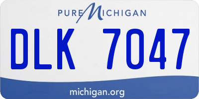 MI license plate DLK7047
