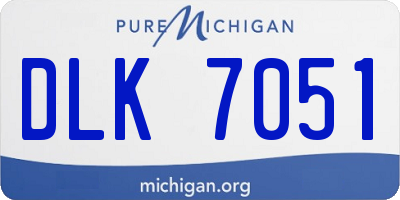 MI license plate DLK7051