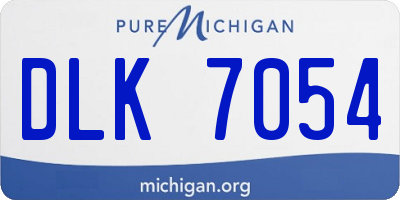 MI license plate DLK7054