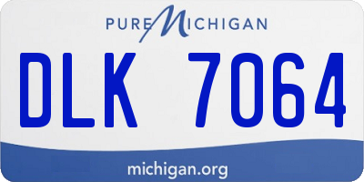 MI license plate DLK7064