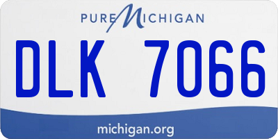 MI license plate DLK7066