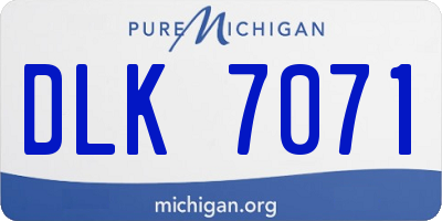 MI license plate DLK7071