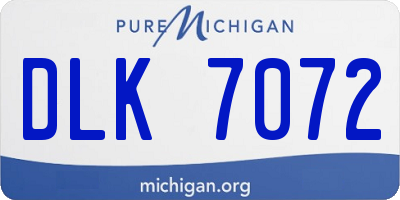 MI license plate DLK7072