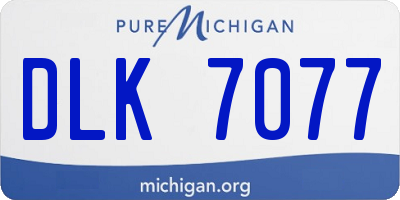 MI license plate DLK7077