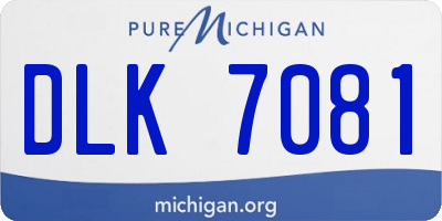 MI license plate DLK7081