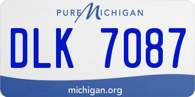 MI license plate DLK7087