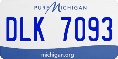 MI license plate DLK7093