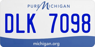 MI license plate DLK7098