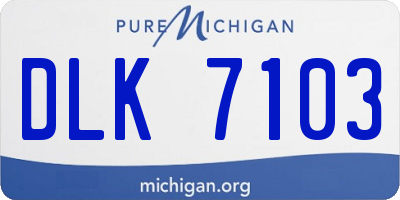 MI license plate DLK7103