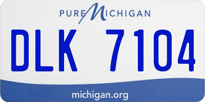 MI license plate DLK7104