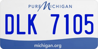 MI license plate DLK7105