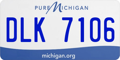MI license plate DLK7106