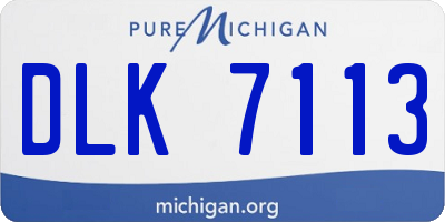 MI license plate DLK7113