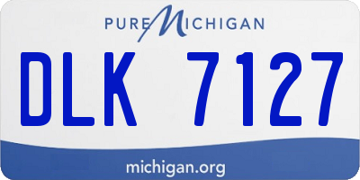 MI license plate DLK7127