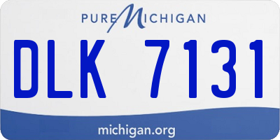 MI license plate DLK7131