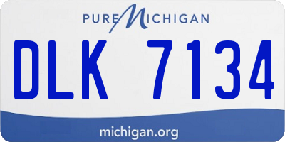 MI license plate DLK7134