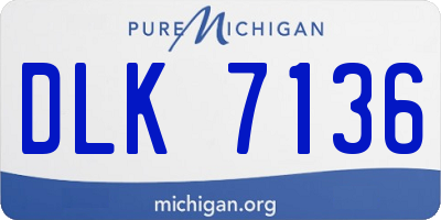 MI license plate DLK7136