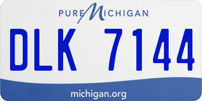 MI license plate DLK7144