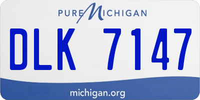 MI license plate DLK7147