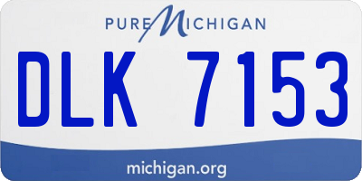 MI license plate DLK7153
