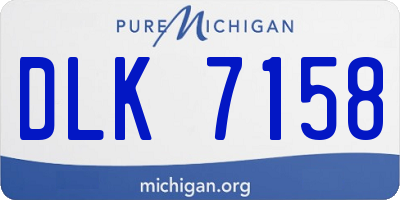 MI license plate DLK7158