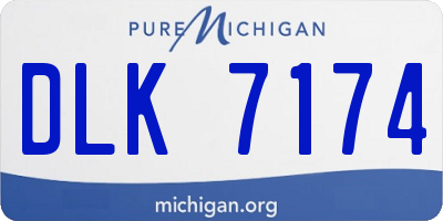 MI license plate DLK7174