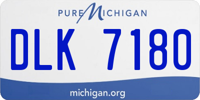 MI license plate DLK7180
