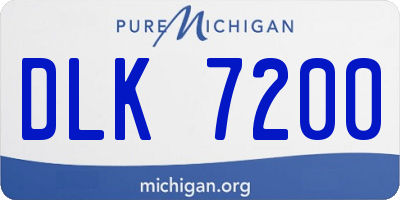 MI license plate DLK7200