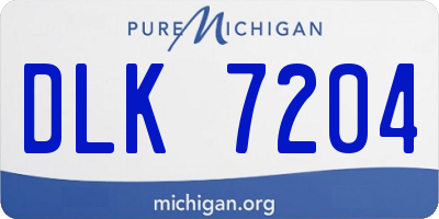 MI license plate DLK7204