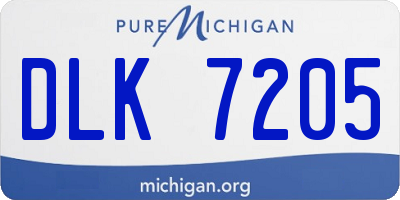 MI license plate DLK7205