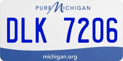 MI license plate DLK7206
